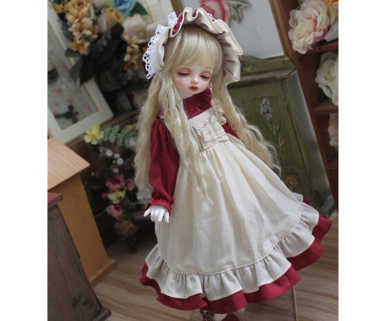 Vintage BJD Palace Dress & Headband Set for 1/3, 1/4, 1/6 BJD, MSD, MDD, Blythe Dolls