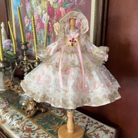 Lolita BJD Flower Fairy Dress with Lace & Headwear – Fits 1/3, 1/4, 1/6 Blythe Dolls - Image 6