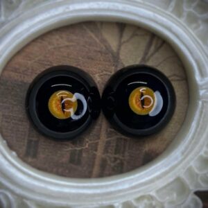 Black Sclera Cat Iris BJD Doll Eyes | Handmade Realistic Custom Eyes 10mm–24mm for 1/3, 1/4, 1/6 Dolandre