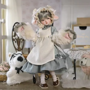 Charming 1/6 BJD Maid Doll - Complete Gift Set (Clothes & Wig)