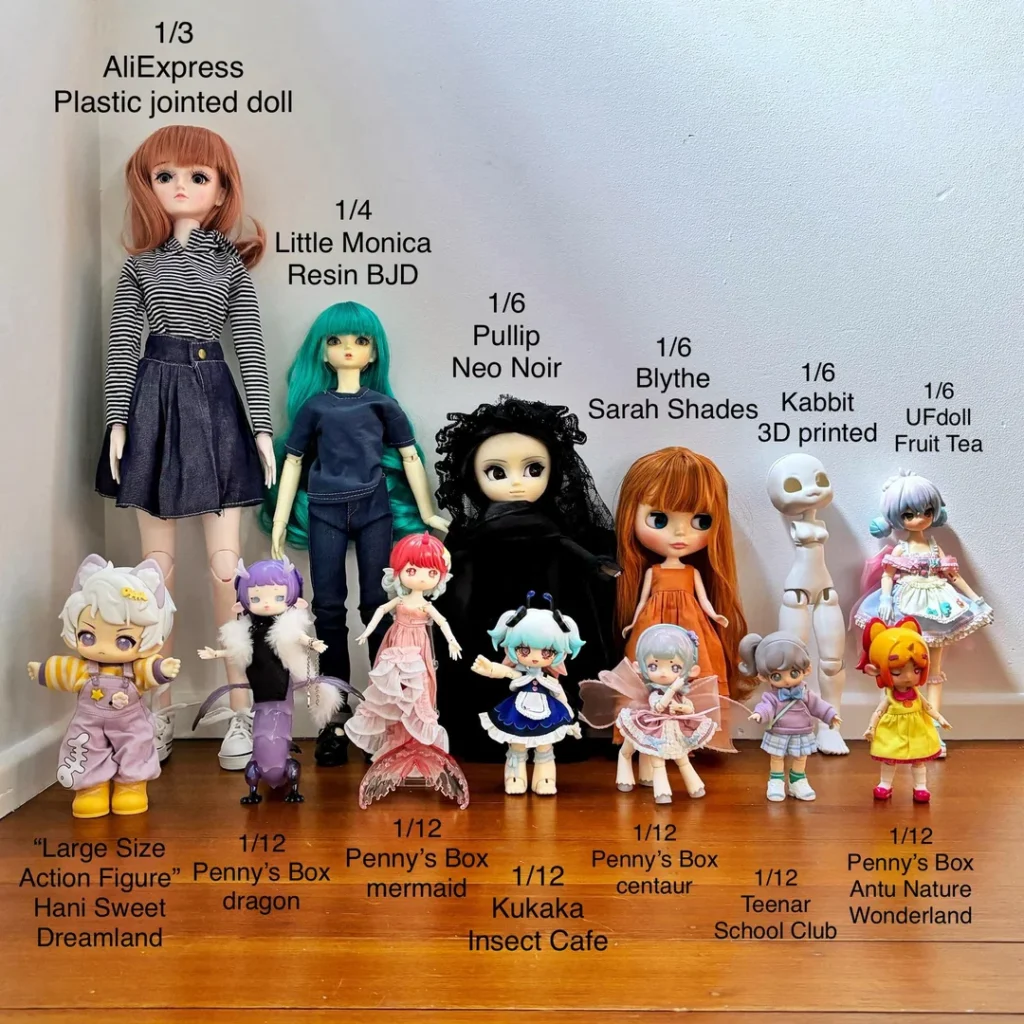 i lined up my dolls to compare them v0 sl4xu843mqyc1